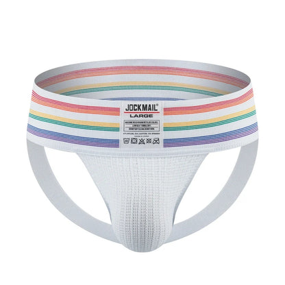 JOCKMAIL Sexy Underwear Men Thong Jockstrap Lingerie G String Man Penis Pouch Cueca Homem Underpants Wide Waistband Panties