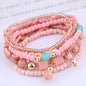 Bohemian Beads Charm Bracelets & Bangles for Women Fashion Love Feather Tassel Bracelet Multilayer Bracelet Femme 2024New
