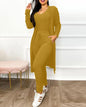 Jumpsuit & Coat Set Autumn Women Drawstring Pocket Pants Sets One