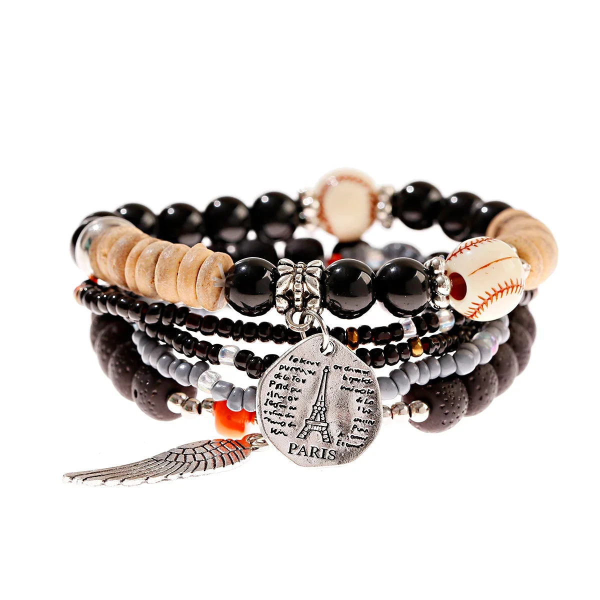 3pcs Boho Bohemian Pink Butterfly Pendant Charm Beads Bracelets Set For Women Stone Wristband Bracelet Bangles Pulseras Feminina