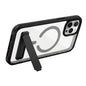 Clear Black Magnetic Cover with Foldable Stand for iPhone 17 11 13 Series 14 16 15 Pro Max 12 Mini Anti Yellow Case Cover Slim