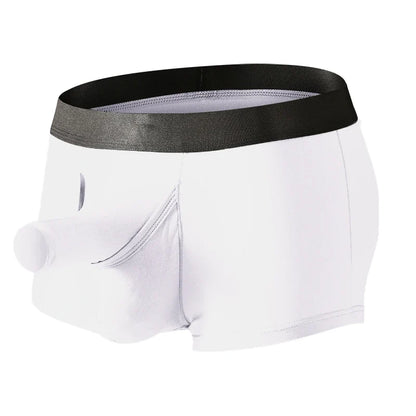 Men Boxers Sexy Underwear Long Penis Pouch Boxershorts Underpants Male hombre Elephant Bulge Panties Lingerie