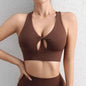 SOISOU Halter Neck Yoga Crop Top with Removable Pads