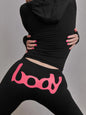 Letter Print Hooded Tracksuit Set for Women