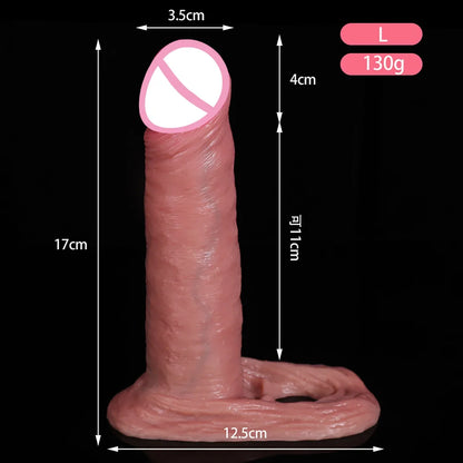 Soft Silicone Condom Enlargement Penis Sleeve Realistic Penis Extender Sex Toys for Men Sexual Tools Reusable Condom Cock Sleeve