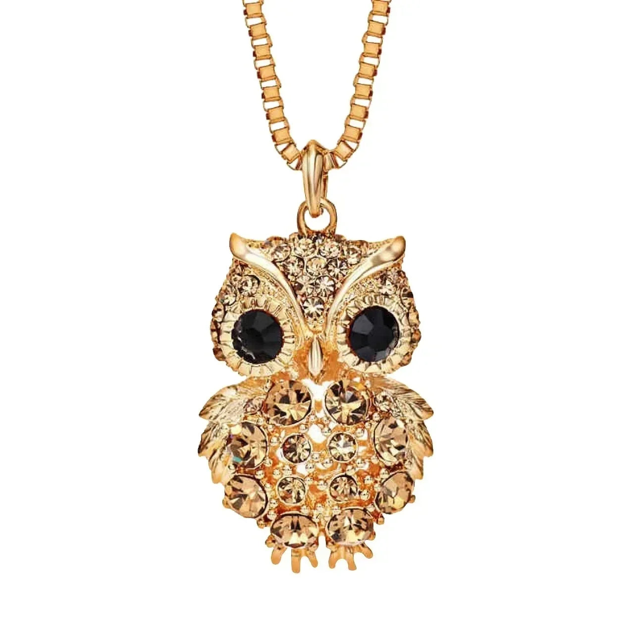 2024 New Korean Cute Sweater Chain Crystal Owl Necklace Long Women's Autumn and Winter Clothes Pendant Accessories