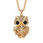 2024 New Korean Cute Sweater Chain Crystal Owl Necklace Long Women's Autumn and Winter Clothes Pendant Accessories