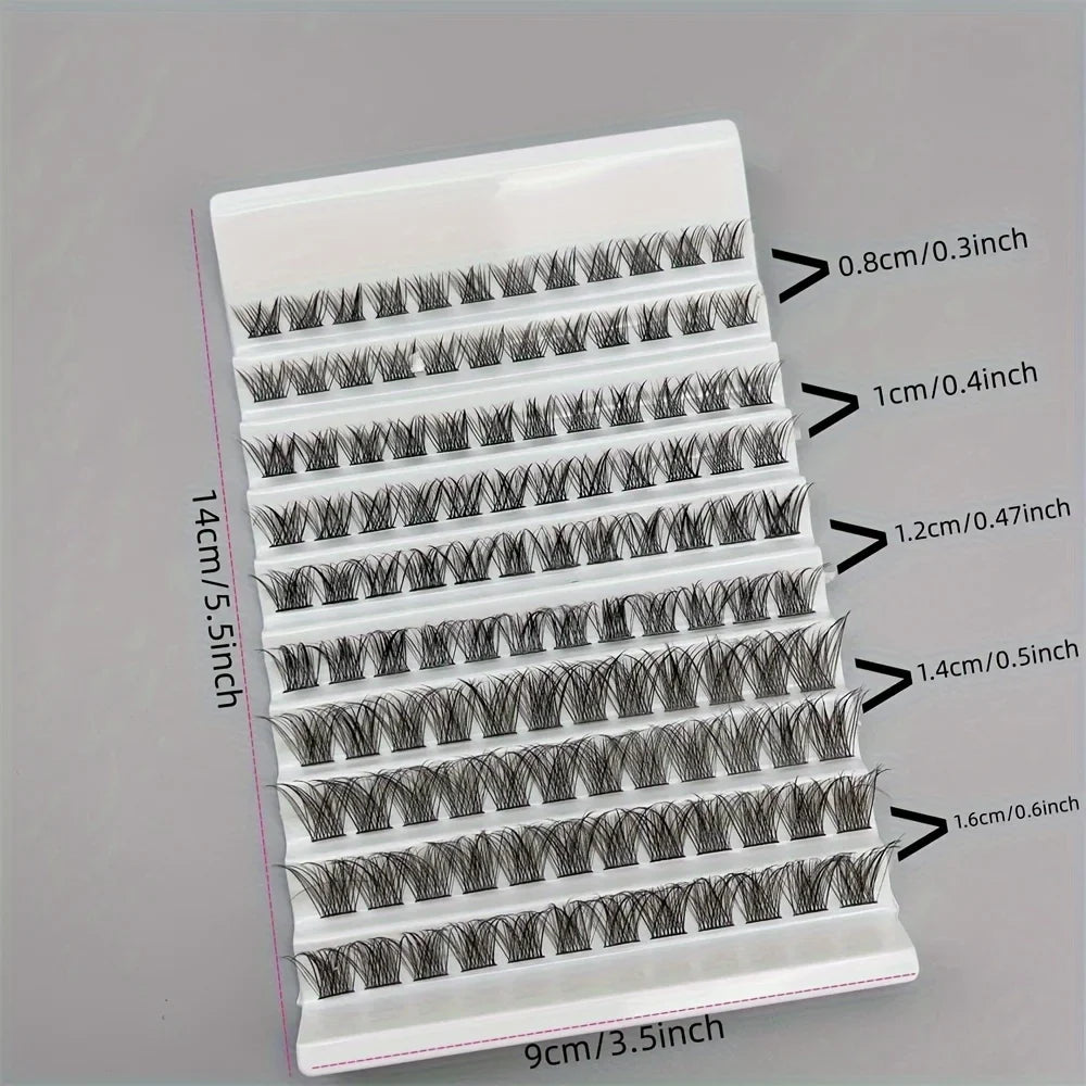 10 Rows Single Cluster Fluffy Lash Natural Look Eyelash Extensions 8-16MM Mixed Length D Curl Individual Lash Bundles 40D