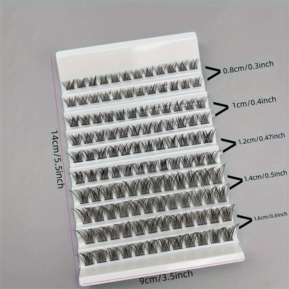 10 Rows Single Cluster Fluffy Lash Natural Look Eyelash Extensions 8-16MM Mixed Length D Curl Individual Lash Bundles 40D
