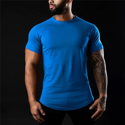 FlexFit Cotton Tee: Summer Athletic Muscle Shirt