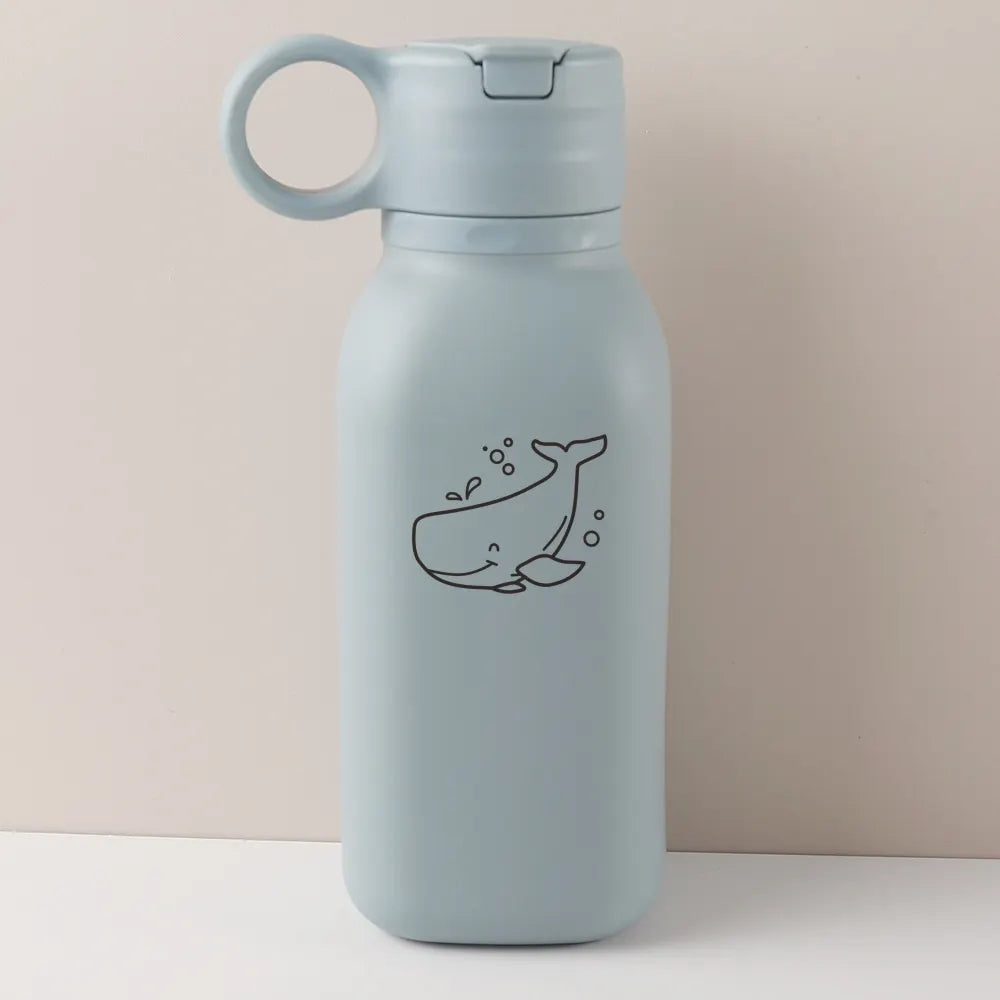 450ML Custom Name Silicone Straw Cup, Personalized Cartoon Pattern Water Bottle, Leakproof Sports Water Bottle for Kids Adults