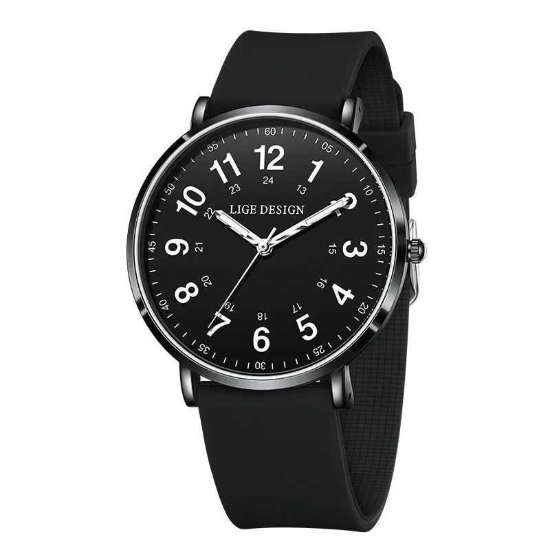 Women's Arabic Numeral Silicone Quartz Watch