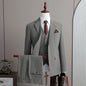 A Stylish and Cool Striped Casual Business Three-Piece Suit Set for