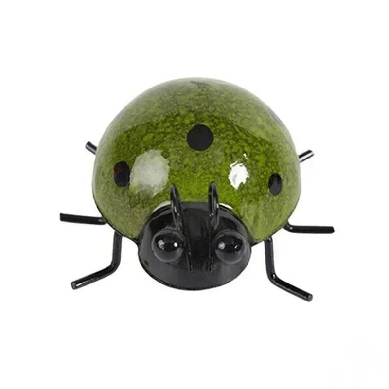 New Arrivals Set of 4 Metal Garden Wall Art Decorative Cute Ladybugs Outdoor Wall Sculptures Metal Ladybug Garden Decorations