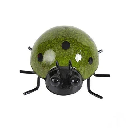 New Arrivals Set of 4 Metal Garden Wall Art Decorative Cute Ladybugs Outdoor Wall Sculptures Metal Ladybug Garden Decorations