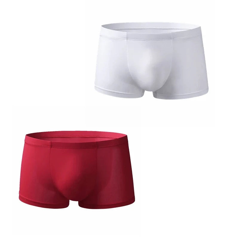 2PCS/Lot Man Underpants Boxershorts Ice Silk Cool Men Boxer Trunk Underwear Men’s Panties Pajama Shorts Loungewear Arrow Pants