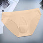 Sexy Men's Panties Ice Cool Breathable Semi Transparent Brief Solid Color Middle Waist Underwear Pump Man Bulge Pouch Briefs