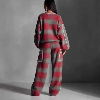 Women’s Plaid Oversized Tracksuit 2 Piece Set