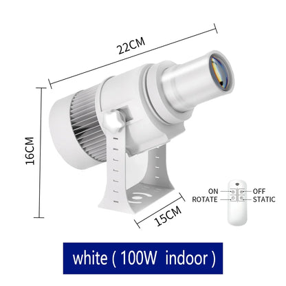 Custom Led HD Gobo Logo Projector Indoor Outdoor Ip67 Waterproof Rotating Advertising Image Projection Light For Floor Wedding
