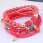 Bohemian Beads Charm Bracelets & Bangles for Women Fashion Love Feather Tassel Bracelet Multilayer Bracelet Femme 2024New
