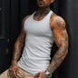 Men’s Solid Color Ribbed Fitness Tank Top