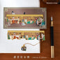 Chaoyu Ancient Style Famous Paintings Metal Bookmark Classical Chinese Style Book Page Clip Ruler High-End Exquisite Cultural and Creative Gift Practical