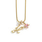 Gold Color Zircon Flower Pendant Necklace Female A-Z 26 Letter Alphabet Wedding Jewelry Gift for Women