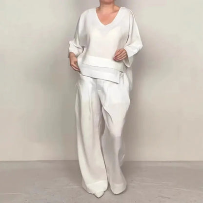 Casual Loose Irregular Cotton Linen Women's Top Set Spring Summer New