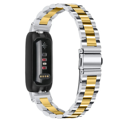 Fitbit Inspire 3 Stainless Steel Link Bracelet Band, Solid & Two-Tone