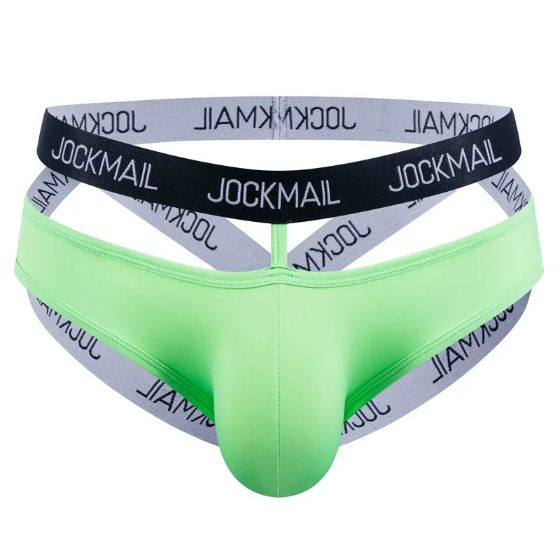 Jockmail Men Sexy G String Thong Erotic Jockstrap Bondage Gay Underwear Penis Pouch Strap Harness Hollow Lingerie Sissy Panties