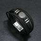 Men's Musical Symbol Leather Bracelet Vintage Creative Men's Bracelet Music Symbol Simple Leather Multi-Layer Bracelet