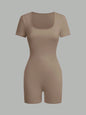 American short-sleeved outdoor and sports clothing, yoga integrated sports suit, women's fitness stretchy tight-fitting clothes