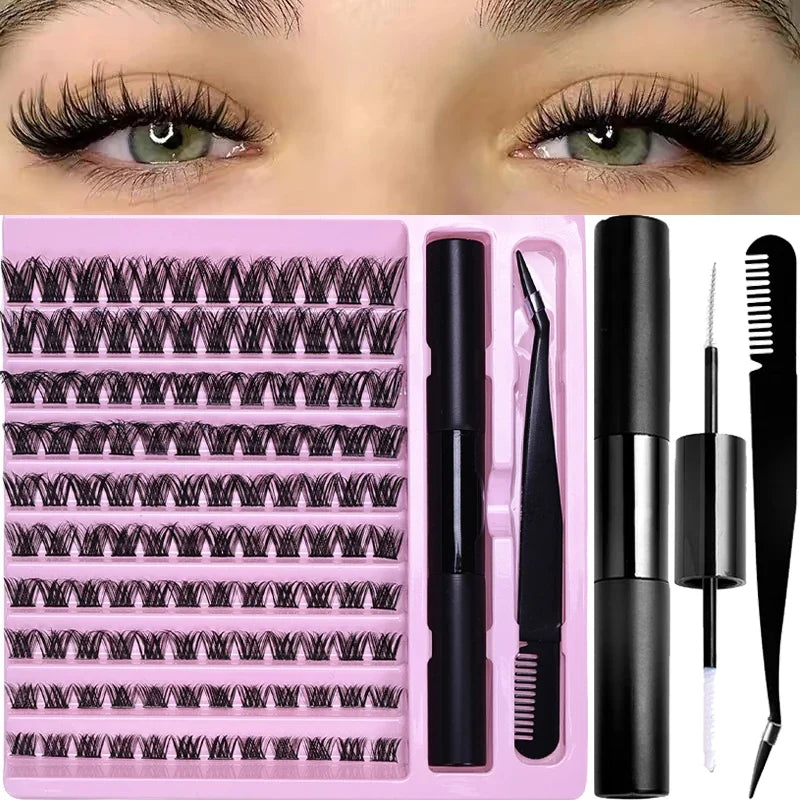 DIY Lash Extension Kit Lash Clusters With Bond Individual Lashes Kit Cluster Lashes Wispy D Curling False Eyelash Clusters