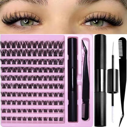 DIY Lash Extension Kit Lash Clusters With Bond Individual Lashes Kit Cluster Lashes Wispy D Curling False Eyelash Clusters