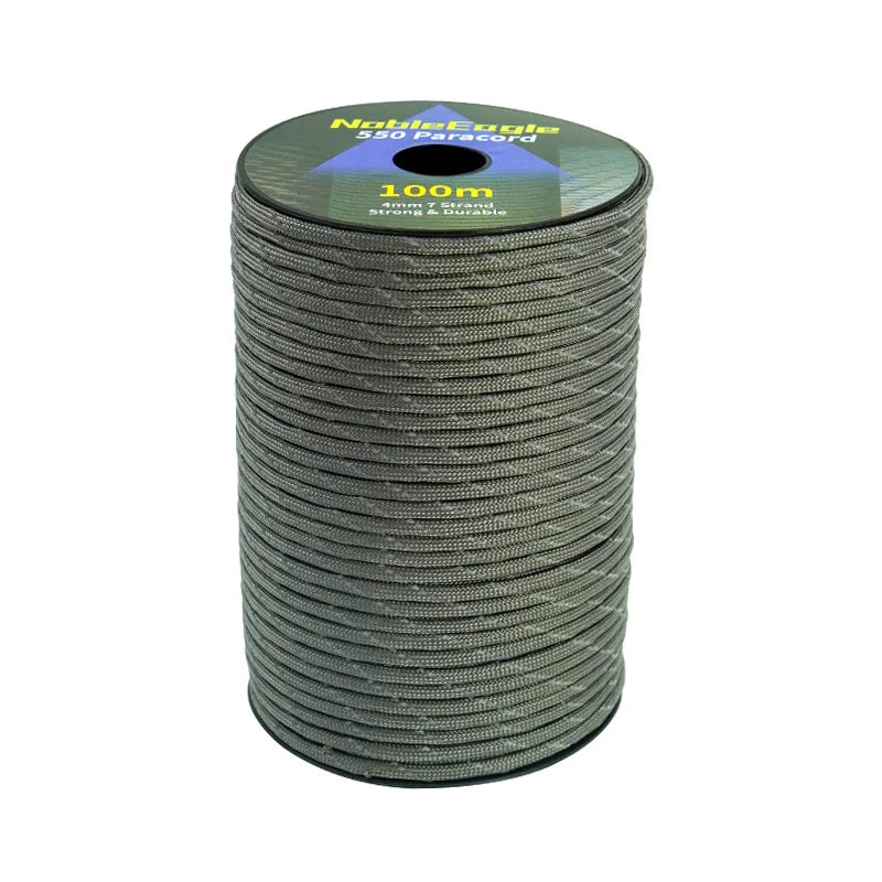 Reflective Paracord Rope Military 7 Strand 4mm 550 Tactical Parachute Cord Camping Tent Lanyard DIY Bracelet Weaving Rope