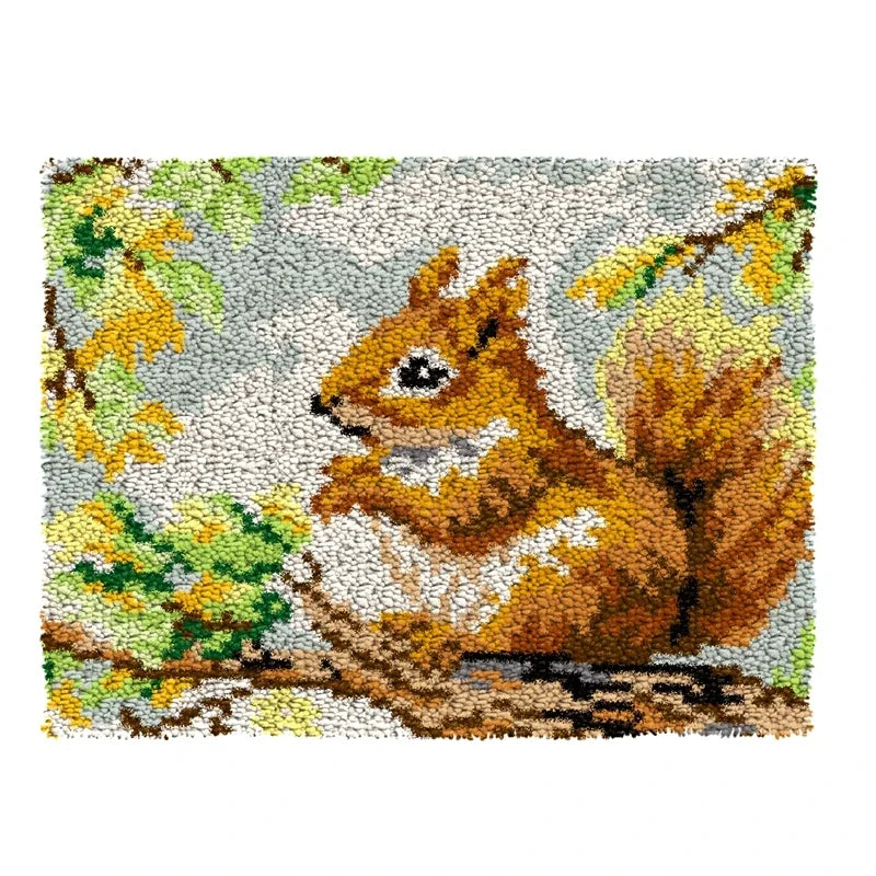 Latch Hook Rug Kit Crochet Carpet DIY Rug Crochet Yarn Kits Fashion Cartoon Pattern Gift Carpet Making Kit for Festival Carpet
