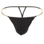 Men's Sexy Ultra Thin Low Rise High Slit Thong Metal Chain Low Rise G String Briefs Exotic Mini Micro Panties 18+ Adult Lingerie
