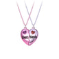 A Girl 2Pcs/set Multicolour Heart-shaped Stitching Best Friend Bestie Necklace BFF Friendship Jewelry Gifts for Girls