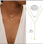 Stainless Steel Lariat Necklace Gold Plated, Dainty Long Necklace Laryered Necklaces For Women Girls, Y Shape Drop Pendant