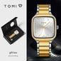 TOMI Men's Quartz Watch New Fashion Box Set Cufflinks Ring Fashion Set Box Watch as a Gift for Men's Gift Box