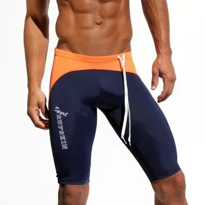 Compression Shorts Men Strechy Low Rise Shorts Men Knee Length Spandex Tights Men Patchwork Tracksuits Sexy Shorts Homme