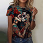 Fashion Women's T-shirt for Girls Summer Short Sleeve Sexy Girls Clothes Day of the Dead Undead Skull Pattern oversized T-shirts
