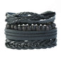Modyle Multi-layer Gothic Leather Bracelet Set Punk Viantage Wings Charms Handwoven Bracelets for Men Jewelry Gifts