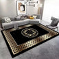 Luxury Golden Black Area Rug Modern Minimalist Home Decor Non Slip Mat for Living Room Bedroom Elegant Classic Design Perfect