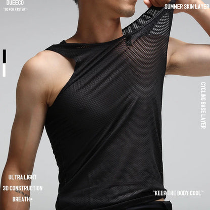 DUEECO Cycling Base Layer Cycling Jersey Cycling Vest MTB Bike Bicycle Vest Mesh Underwear Riding Vest