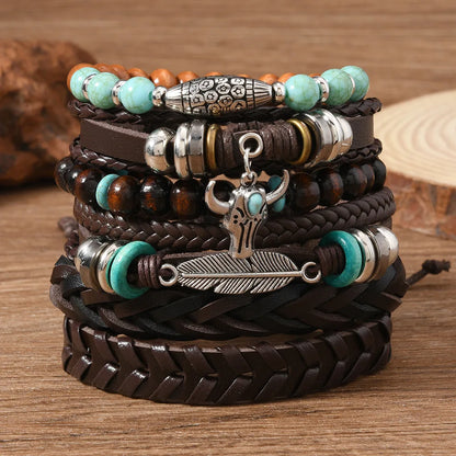 Vintage Casual 6 Pc/set Handmade Men Women Bracelets