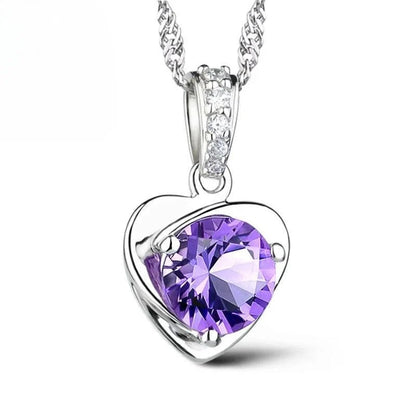 925 Silver Necklace Zircom for Women 18k Gold Plated Jewelry Pendant Birthday Party Gift Jewelry Sterling Silver