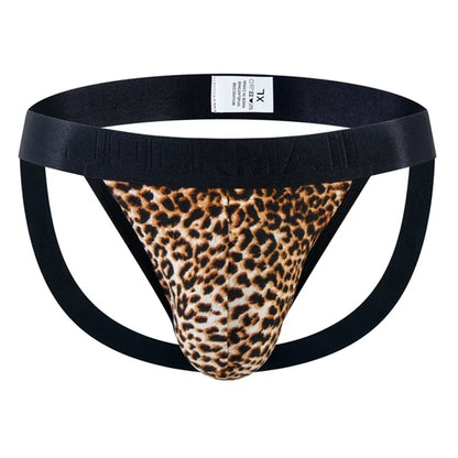Jockstrap G-string Panties Gay Mens Underwear Bikini Briefs Sexy Panties Leopard Underpants Thong T Back Pantys Lingerie