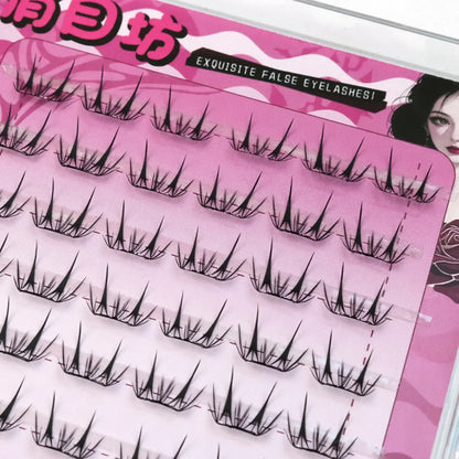 Self Adhesive Cluster Lash Extensions No Glue Needed Fluffy Manga Individual Lashes Reusable False Eyelashes For Daily Makeup