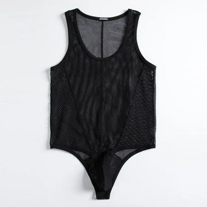 JOCKMAIL Men's Sexy Mesh Jockstrap Underwear Bodysuit Suspender Jumpsuits Man Harness Gay Underwear Mens Lingerie Sissy Panties